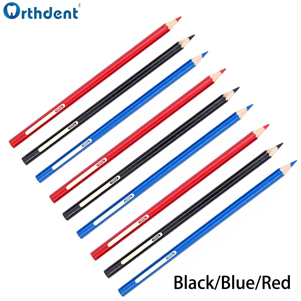 1Pc/3Pcs Dental Oral Marker Pen Wood Intraoral Marker Red/Blue/Black Sterilizable Denture False Teeth Repair Sign Line Dentistry