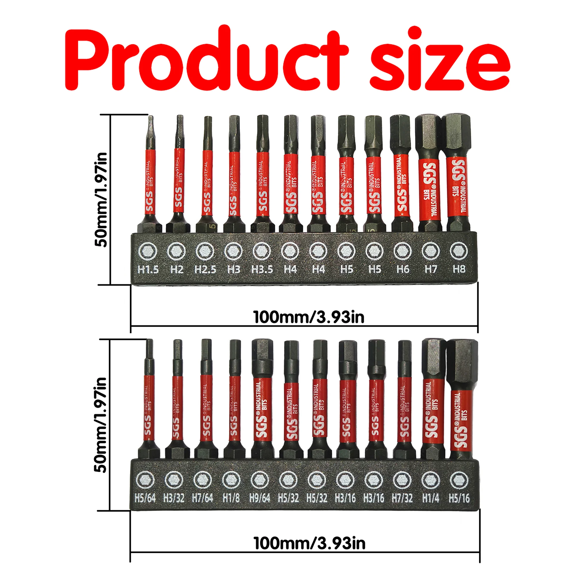 12/24 Piece Set of S2 Steel Hex Impact Bits, Strong Magnetic and Anti-Torsion, Transparent Box Storage, Industrial-Grade Repair Tools image 3