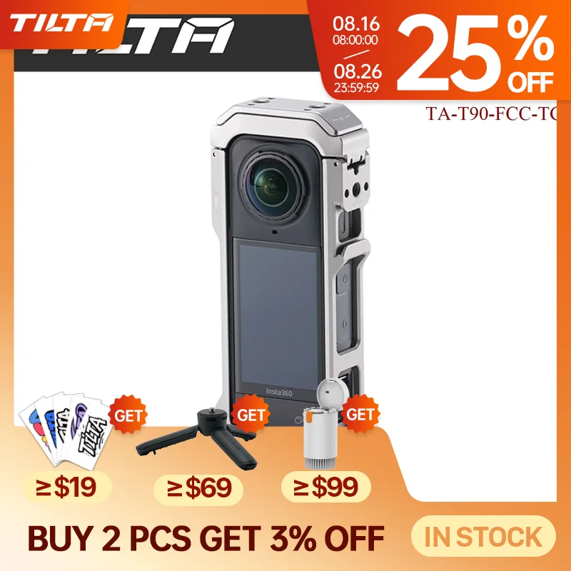 TILTA Komplettes Kamerakäfig-Set für Insta360 X5 Zubehörschutz mit horizontaler Montageplatte, Titangrau TA-T90