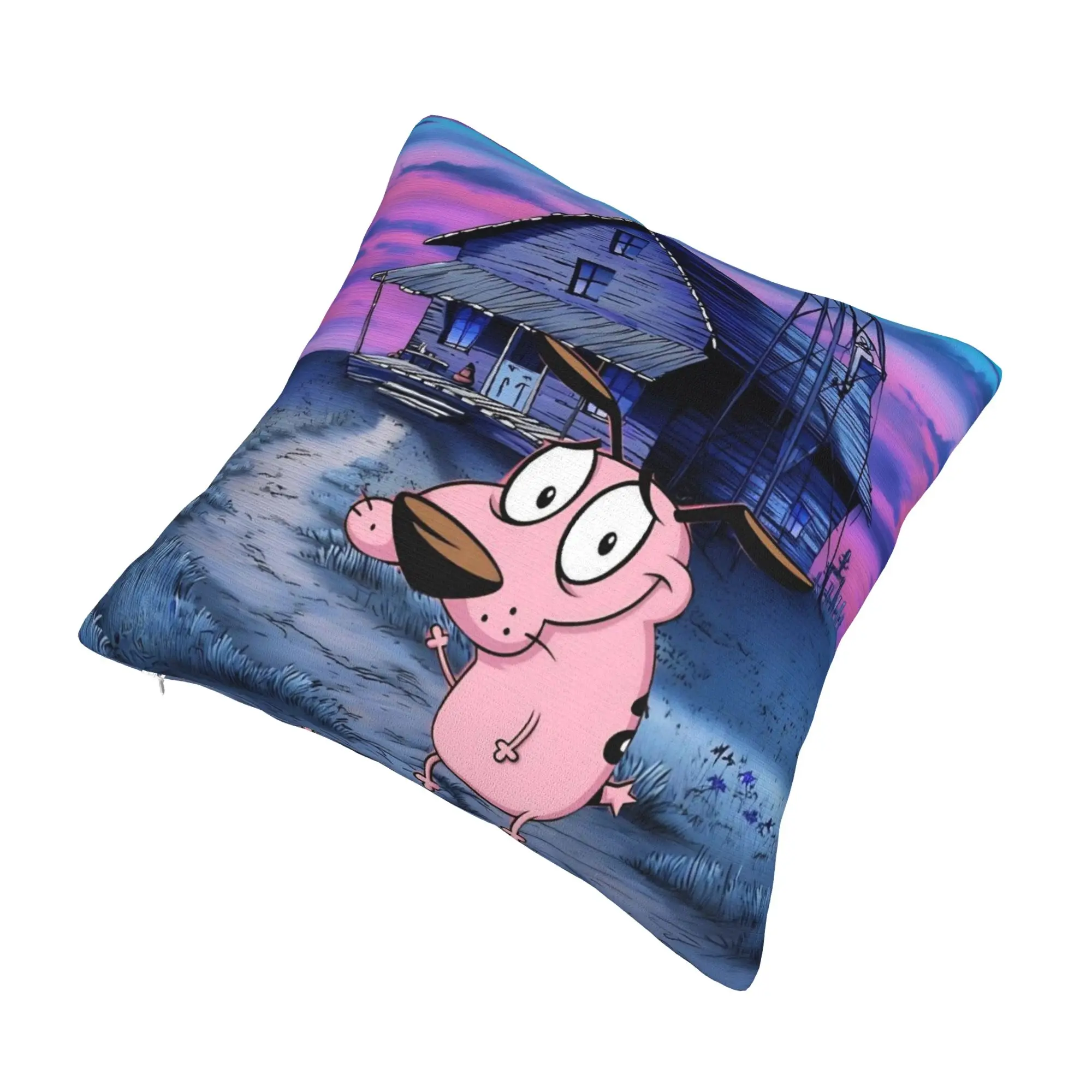 Decorative Pillow Cover Courage the Cowardly Dog-D Accessories Home  Throw Pillow Case Cover Zippered Multi Size