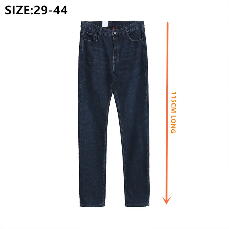 

Men Jeans Tall Male Extra Long 115CM Denim Pants Thick Autumn Stretch High Waisted Pants Oversized Plus Size 40 42 44 Trousers