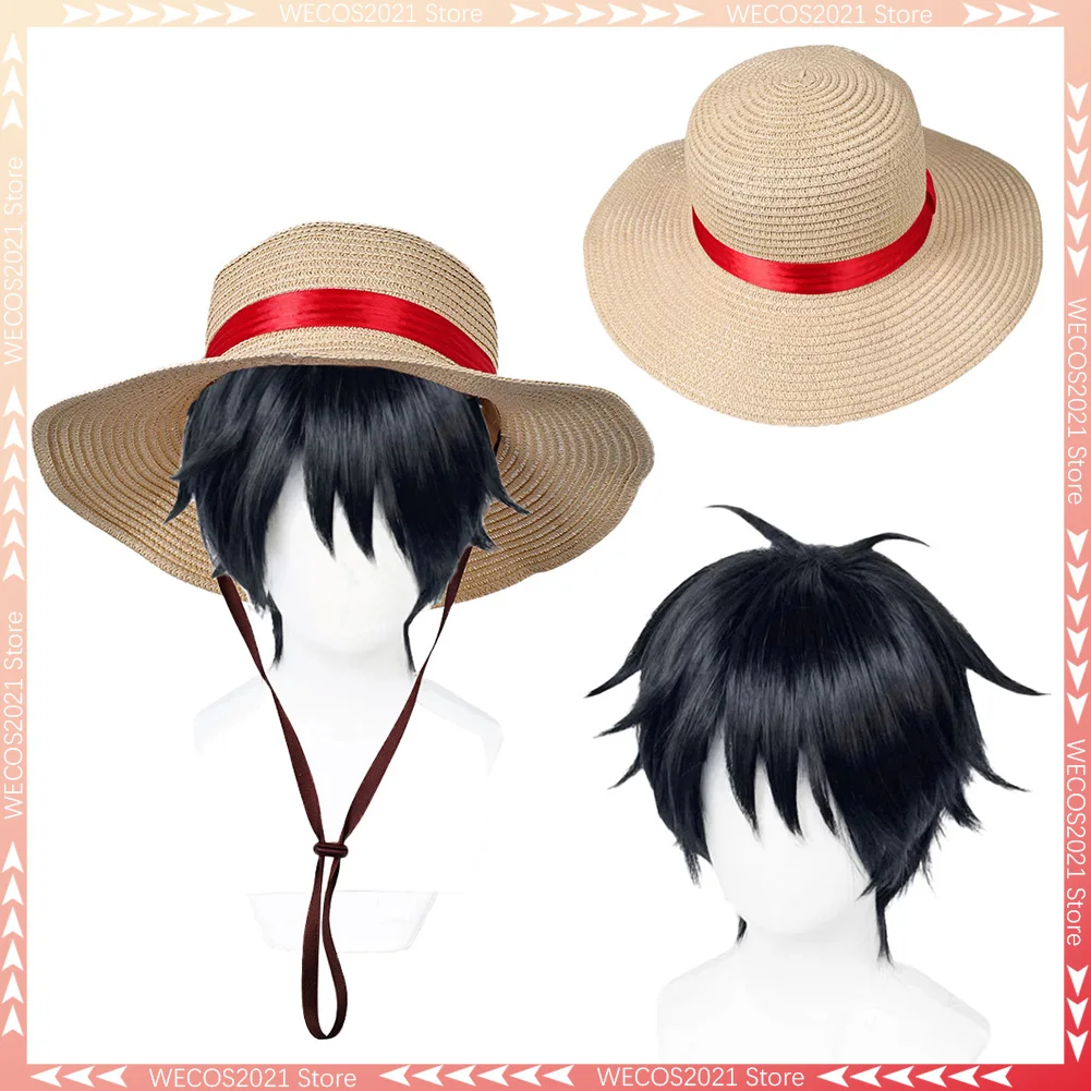 Anime Luffy Cosplay Fantasy Straw Hat Costume Props Live Action TV Pirate Cosplay Disguise Cap Outfits Halloween Accessories
