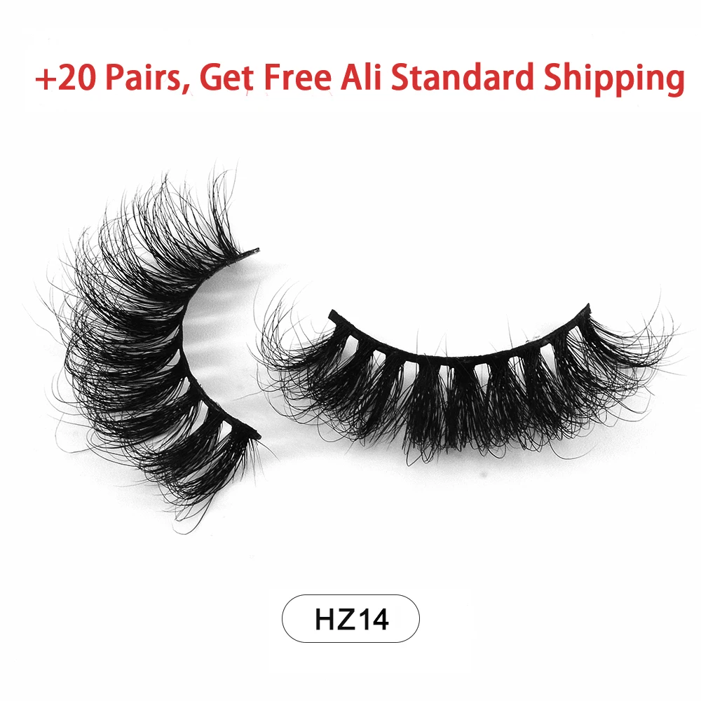 HZJY Dropshipping 25mm Long 3d Mink Lashes Extensión Strip Lashes Lash Decor With Custom Box