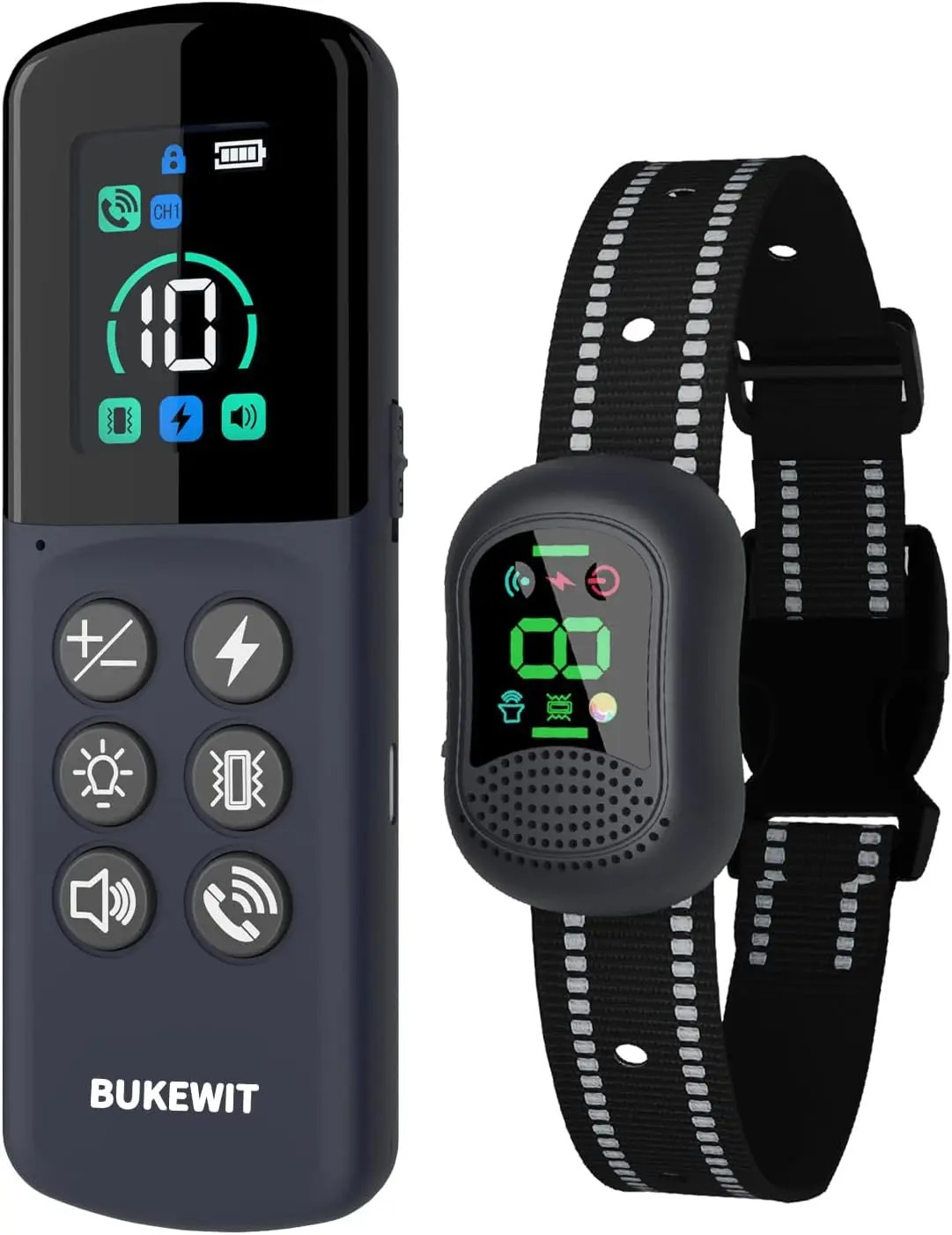 

Dog Shock Collar with Remote Control, IP67 Waterproof, 4 Training Modes for Dogs 10-120lbs