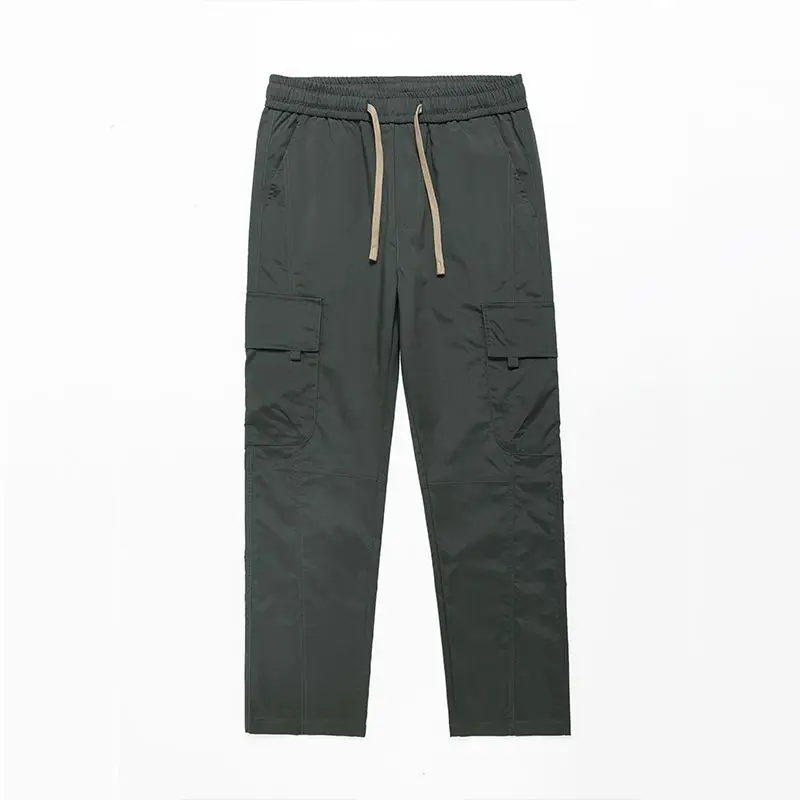 Ropa informal japonesa, pantalones Cargo holgados finos de secado rápido, ropa para hombre, pantalones informales Harajuku para exteriores, pantalones holgados coreanos a la moda