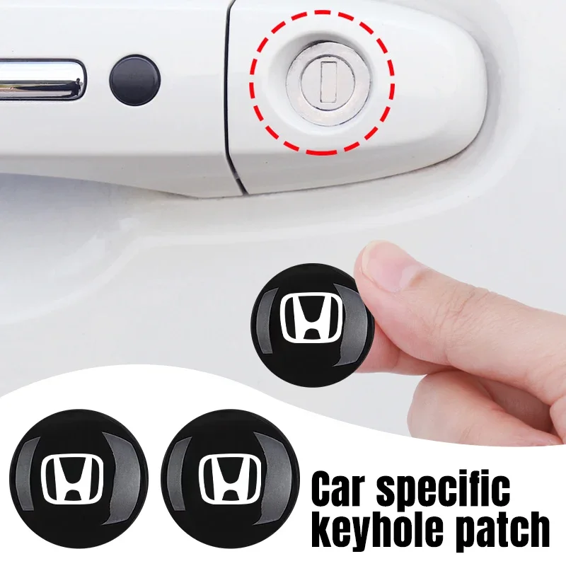 2Pcs Car Lock Stickers Keyhole Anti-blocking Protection Styling For Honda Civic Fit Jazz Accord Pilot CRV Odyssey City CRX HRV