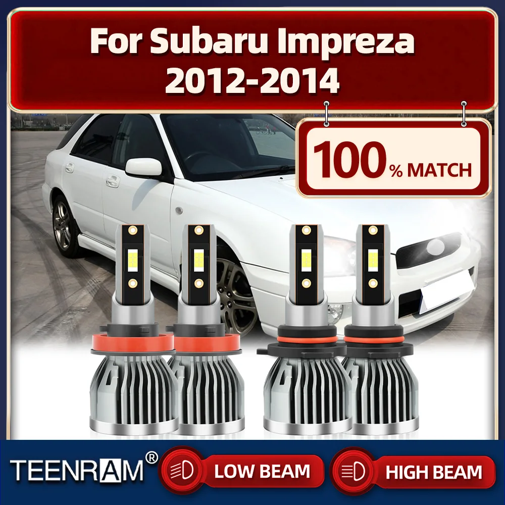 

LED Headlight Bulbs 6000K White High Low Beam 40000LM Super Bright Auto Lamps 12V 24V For Subaru Impreza 2012 2013 2014