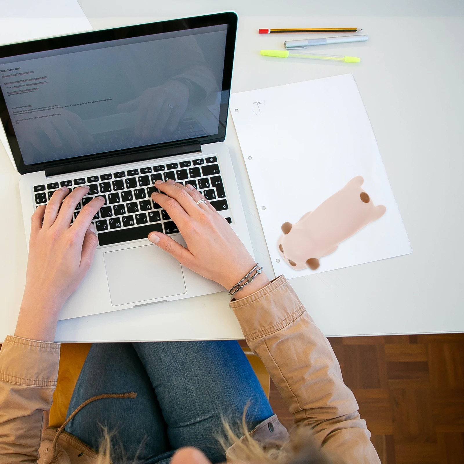 

Stylish PU Resin Wrist Pad Keyboard Rest Non-Slip Surface Comfortable Support for Mouse and Keyboard Office Use