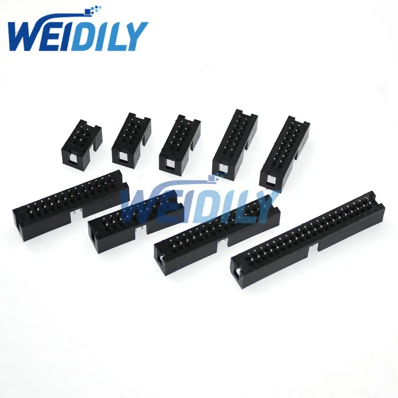 5PCS DIP 6/10/20/26/34/40 PIN 2.54mm Pitch Male Socket Straight idc box Headers PCB Connector Double Row 10P/20P/40P DC3 Header