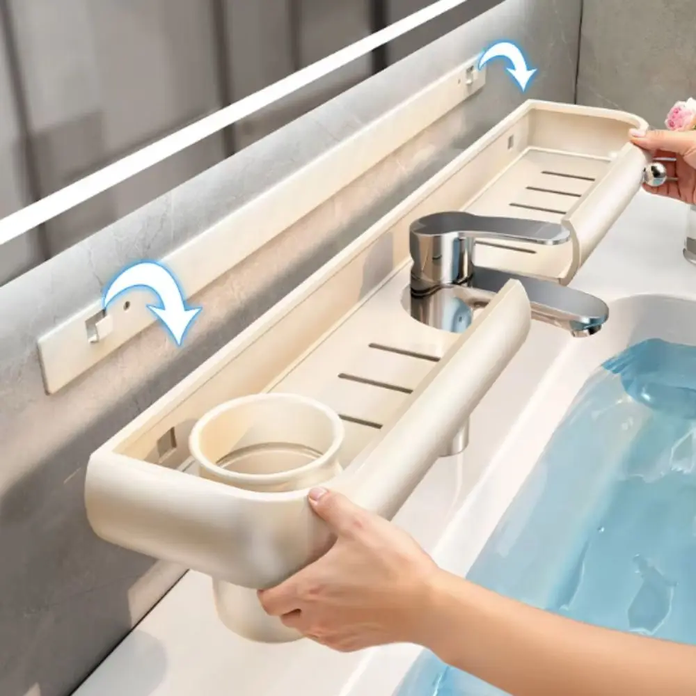 Universal Bathroom Storage Rack Mesh Water Drainage Kitchen Drainage Holder Non-punching Sink Shelf Box Washstand