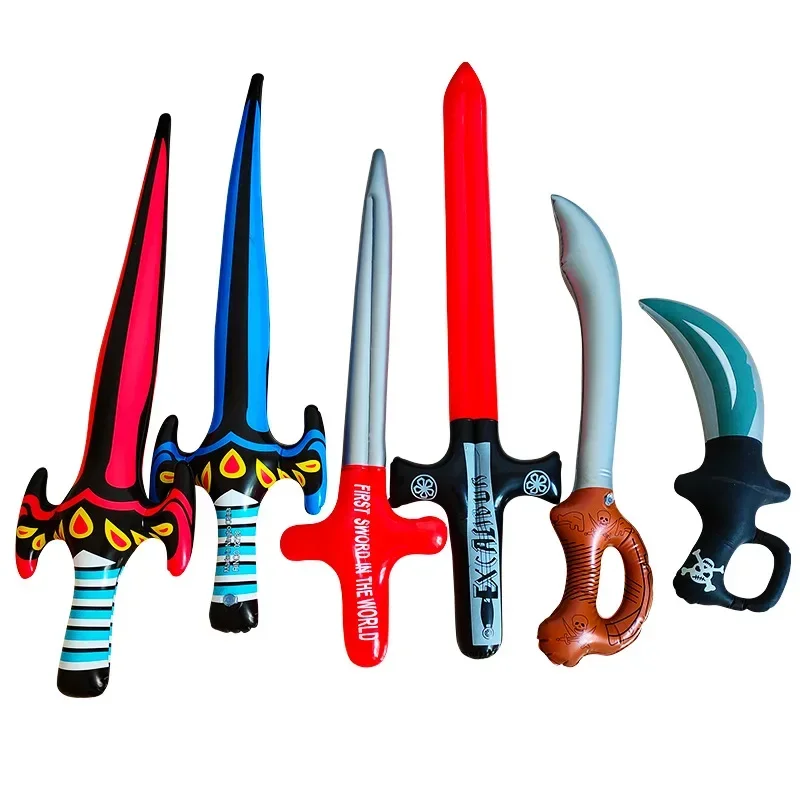 10 Uds PVC inflável faca pirata inflável brinquedo espada inflável simulação arma actividad prop