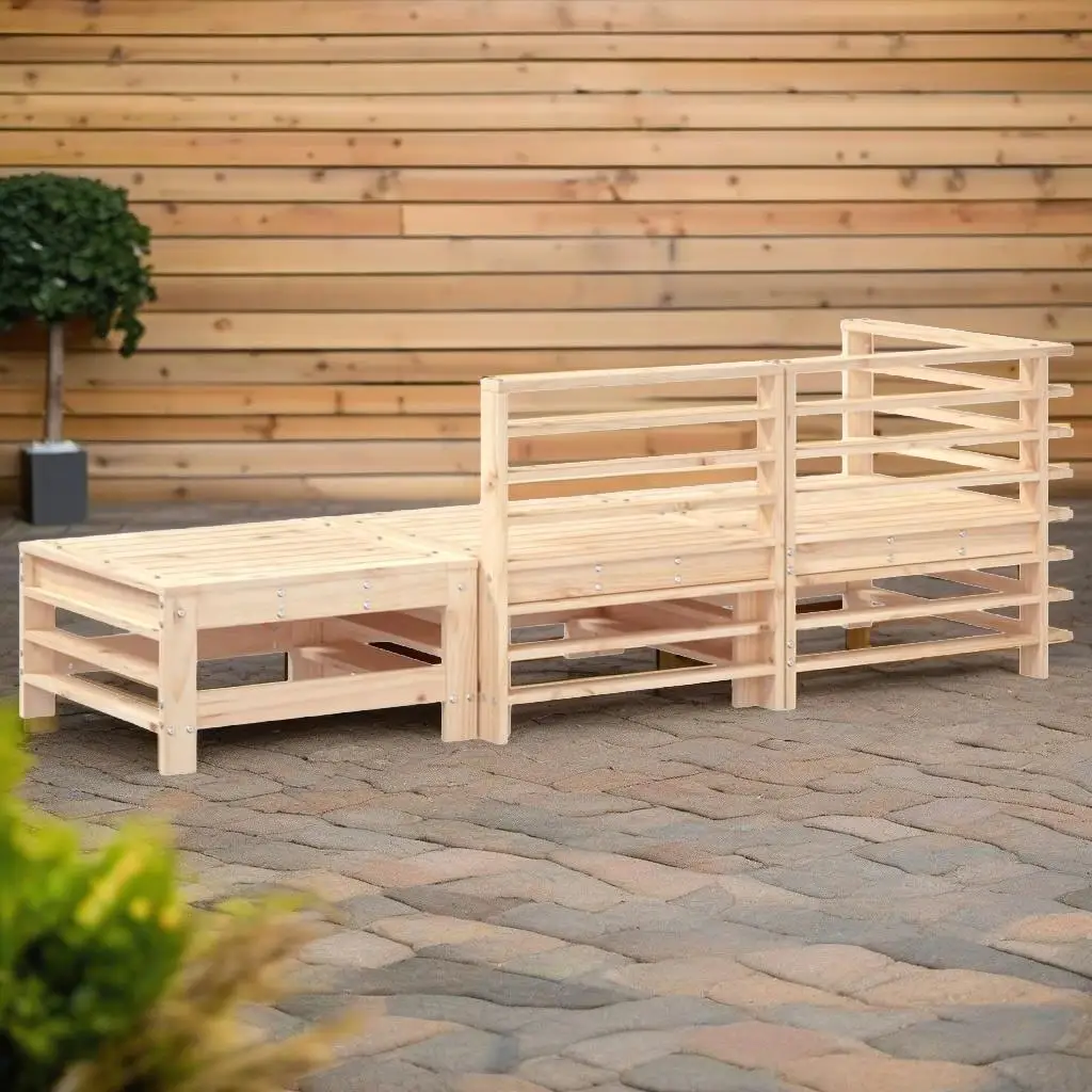 3-teiliges Garten-Lounge-Set aus Kiefernholz – stilvolle Gartenmöbel