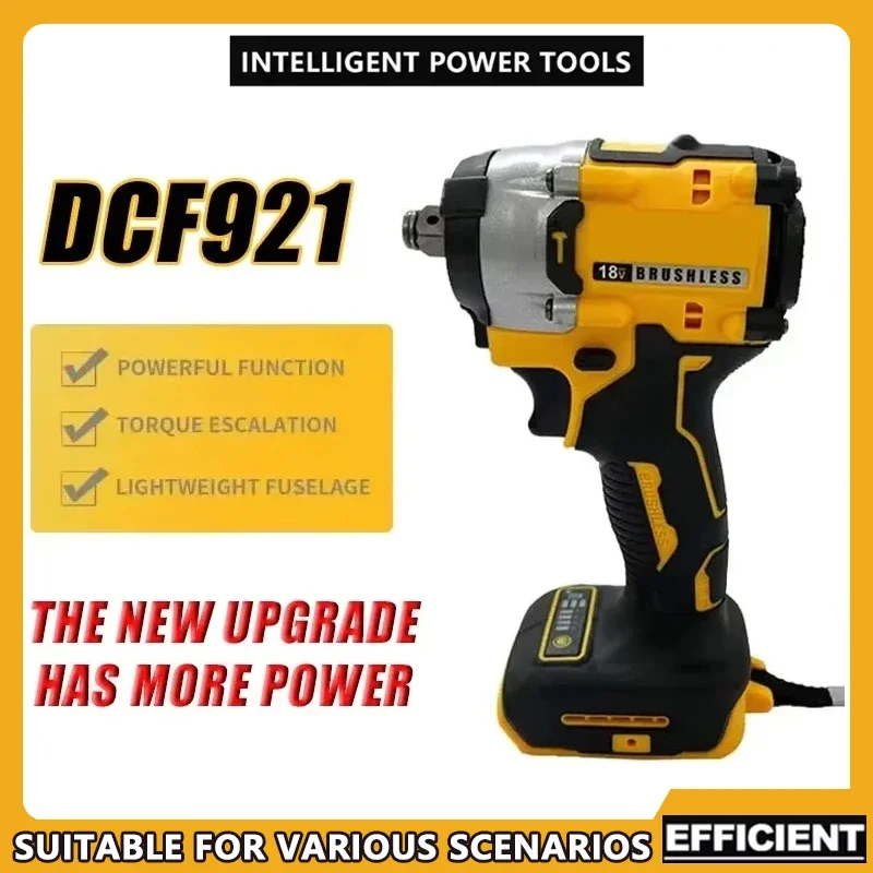DCF921 Подходит для ударного гайковерта DeWALT, 20 В, 610 Нм, максимальная разборка, крутящий момент, бесступенчатая скорость и удобная панель управления для пользователя, для прочной работы