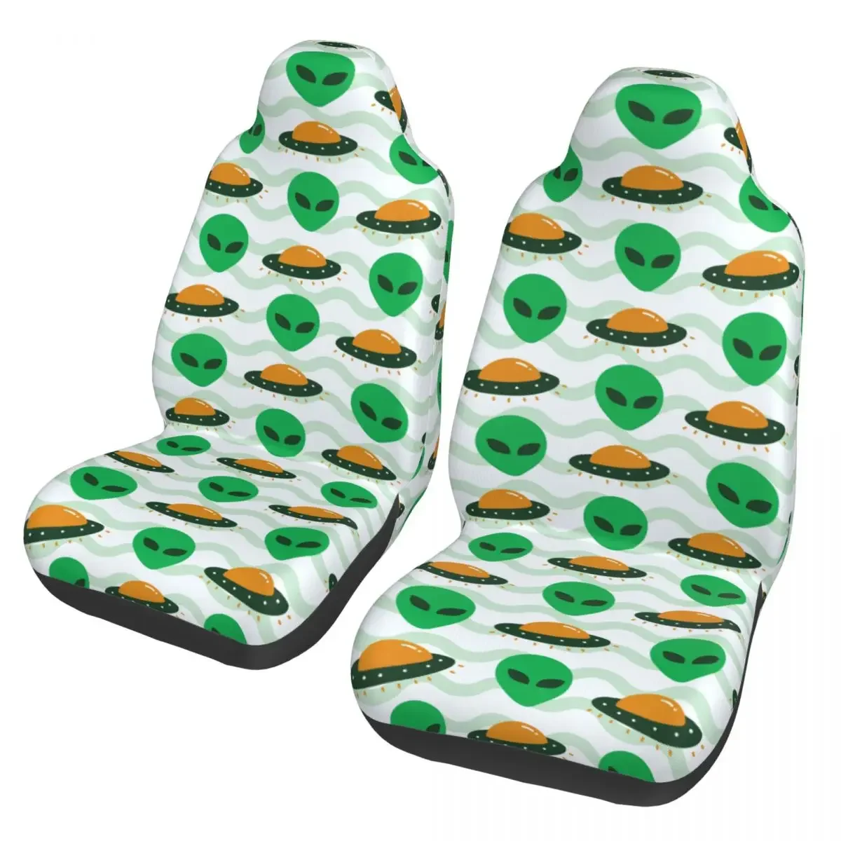 Alien Ufo Invasion Spaceship Universal Car Seat Cover Waterproof For SUV Car Seat Protector Fiber Car Styling