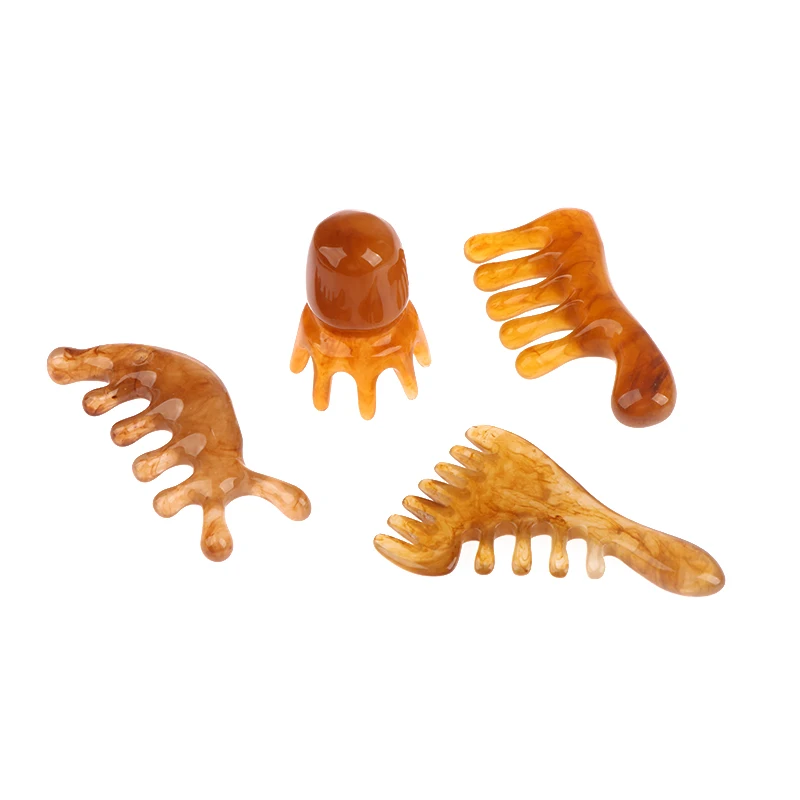 1 Pc Natural resin Horn Pocket Comb Wide Toothed SPA Guasha Scalp Massage Brush Hair Care Tool High Quality