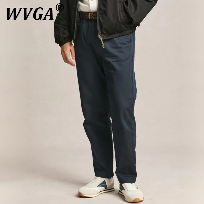 

WVGA Spring Autumn New Man Tide High Street Cotton Zapper Pocket Trendy Elegant Niche Chic Casual Silm Straight Pants Ins W10149