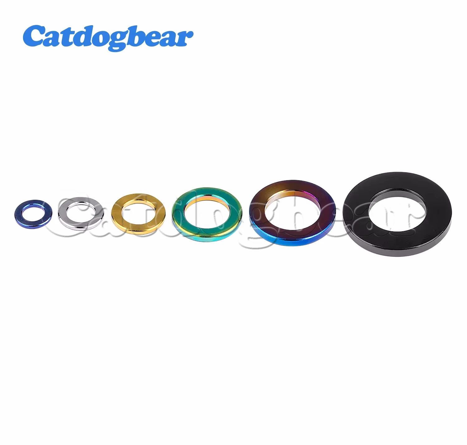 Catdogbear-arandela de titanio para bicicleta, Junta espaciadora plana para ciclismo, motocicleta y coche, M4, M5, M7, M8, M10