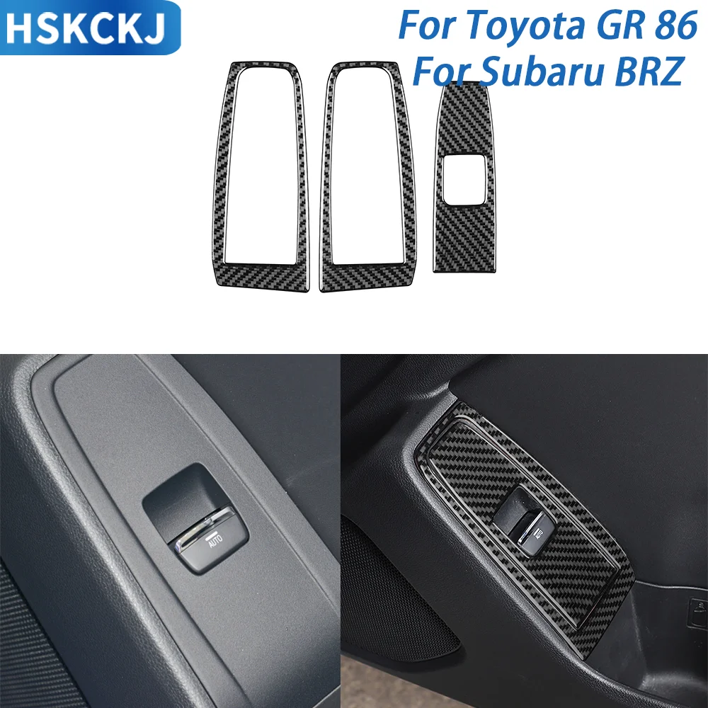 

For Toyota GR 86 For Subaru BRZ 2020+ Real Carbon Fiber Interior Sticker Window Lift Switch Panel Decorative Accessories