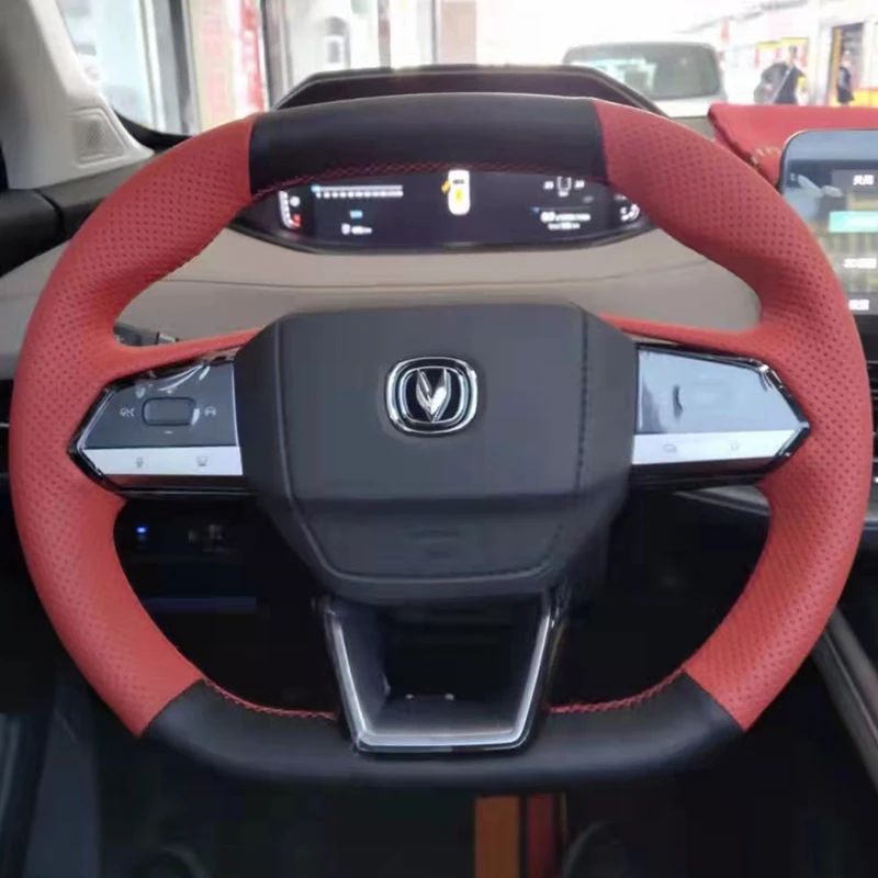 For chang an 2022 CS55plus UNI-V DIY customized leather hand sewn steering wheel cover