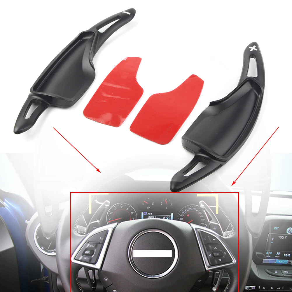 Aluminum Black Car Steering Wheel Shift Paddle Extension Shifter Gear For Chevrolet Camaro 2016 2017 2018