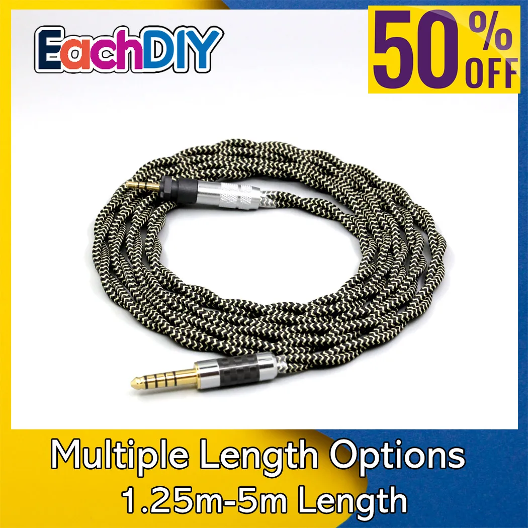 

2 Core 2.8mm Litz OFC Earphone Braided Sleeve Cable For Shure SRH840 SRH940 SRH440 SRH750DJ Philips SHP9000 SHP8900 8972