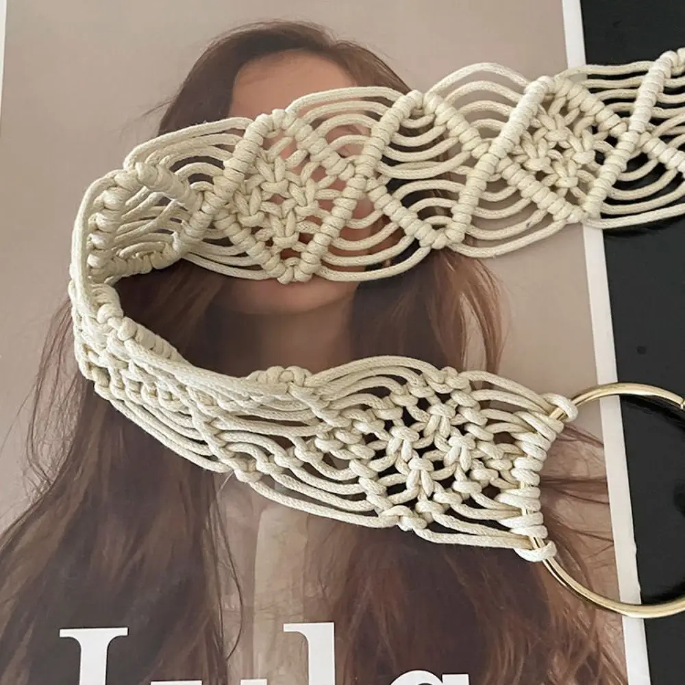 حزام خصر بسيط على الطراز العرقي حزام بوهيمي مجوف عتيق حبل خصر على الطراز الكوري سلسلة خصر بشرابة يوميًا