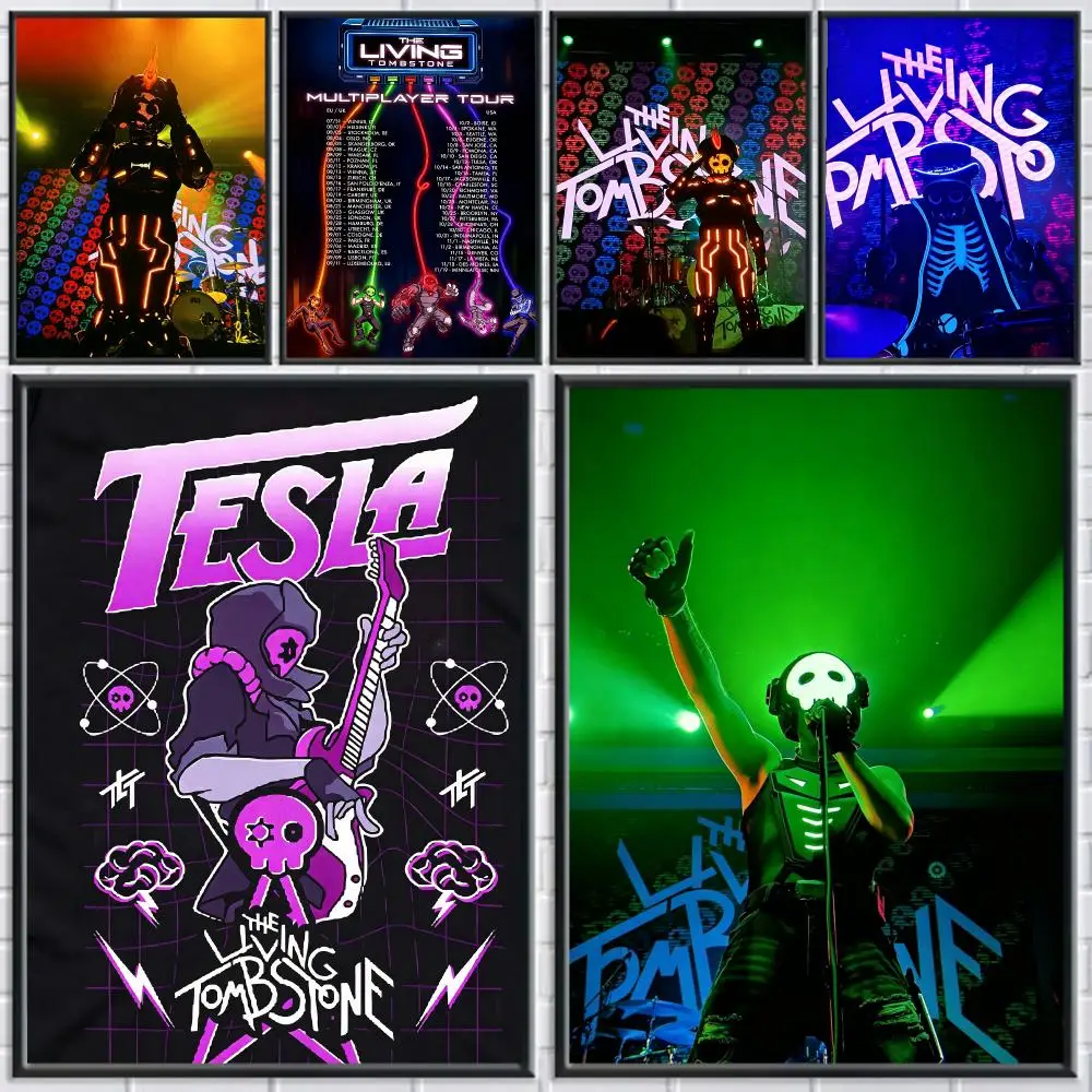 band The Living Tombstone Poster Poster HD Self Adhesive Waterproof Art Print Wall Decor for Bedroom Living Room Home Gift