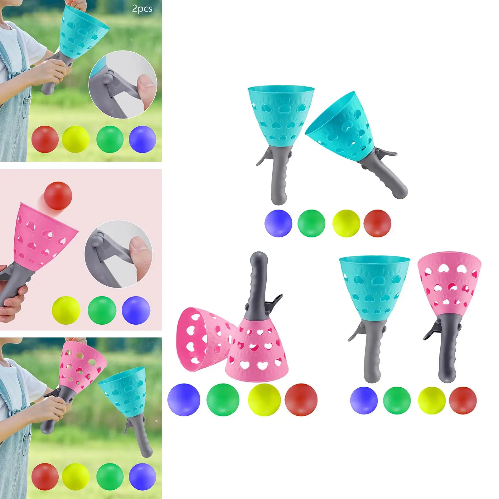 Gry na zewnątrz i wewnątrz, gra w łapanie z 2 koszykami do podwieszania i 4 piłkami, gry trawnikowe, zabawki do ogrodu dla dzieci.