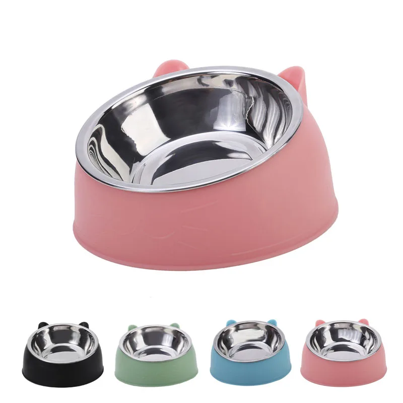 1PC Cat Bowl Lovely Inclined Kitten Puppy Food Feeding Bowls