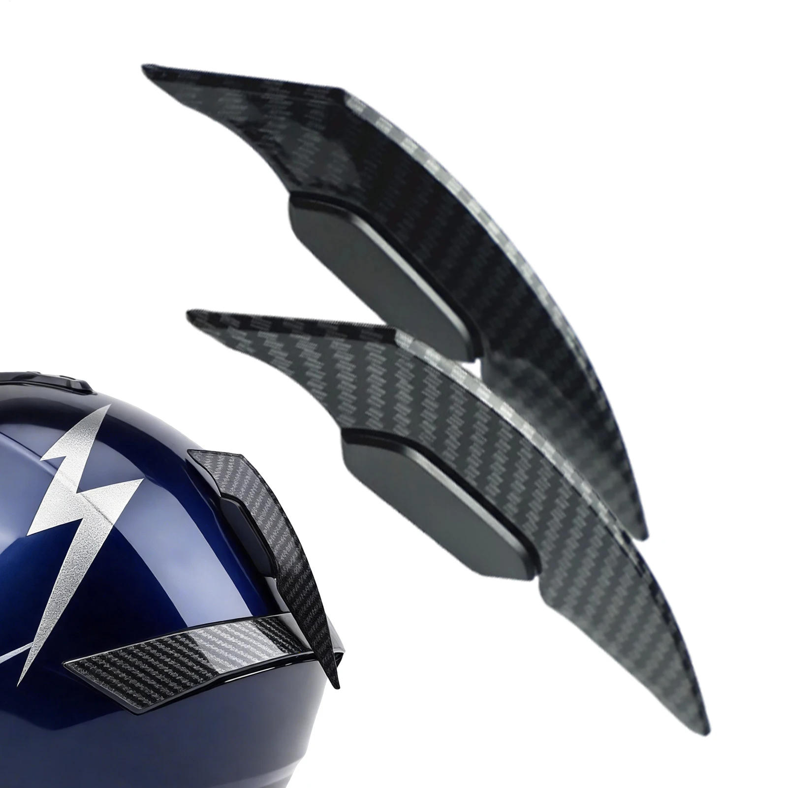Motorcycle Helmet Decorative Stickers Carbon Fiber Pattern Wind Wing Adhesive Cycling Helmet Decal Cycling Headgear Decorative
