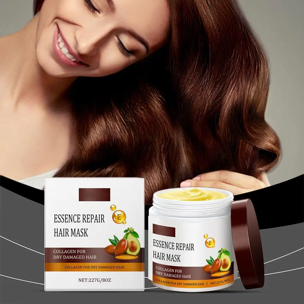 1 قطعة قناع الشعر الكولاجين جوهر الكولاجين علاج الشعر إصلاح عميق تكييف زيت الأركان للعناية بالشعر الجاف التالف K3Z6