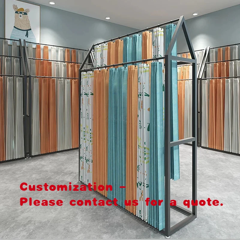 

custom.Custom Fashion New Design Fabric Store Floor Hanging Display Elevated Curtain Display Stand