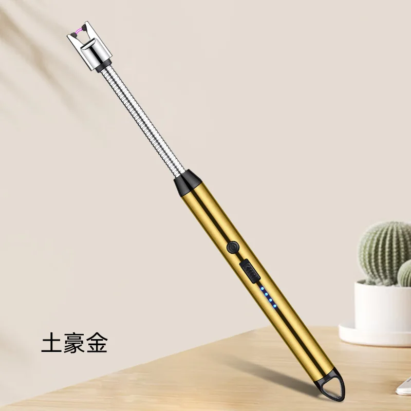 70CM BBQ-kaars USB-aanstekers Lange verstelbare oplaadbare keuken Winddichte sigarettenaanstekers Plasma gepulseerde krachtige boog