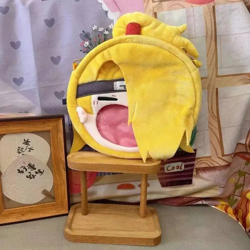 Wholesale  Ninja Deidara Kawaii Cosplay Lolita Girls Itbag Big Face Plush Stuffed Backpack Funny Bag Wallet Decor Fans Gift