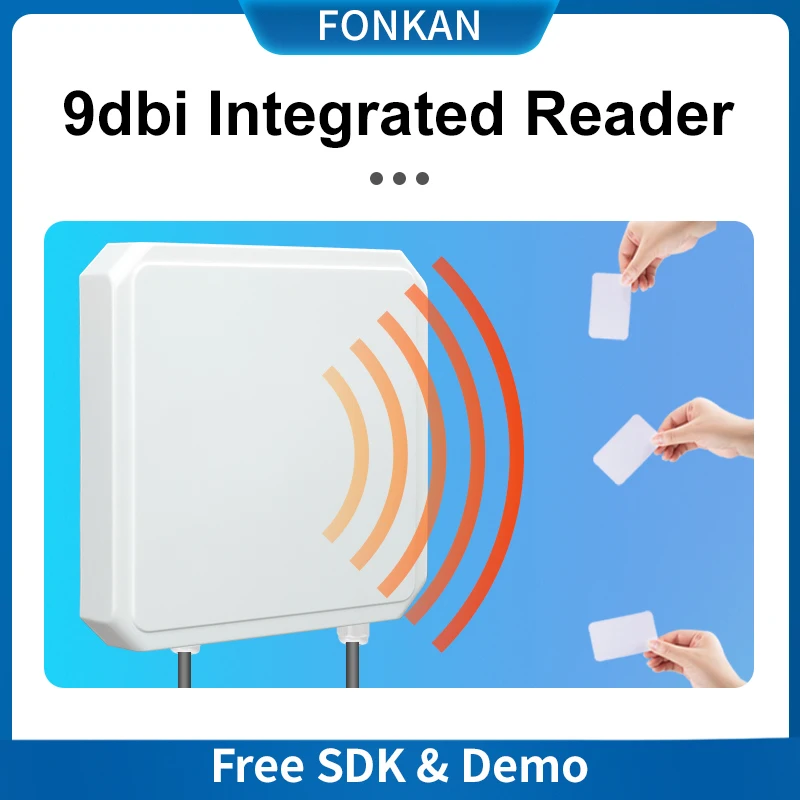 

18~26dBm Adjustable Integrated RFID UHF Reader Built-in 9dBi Antenna 10m Long Range Reader for Parking Management