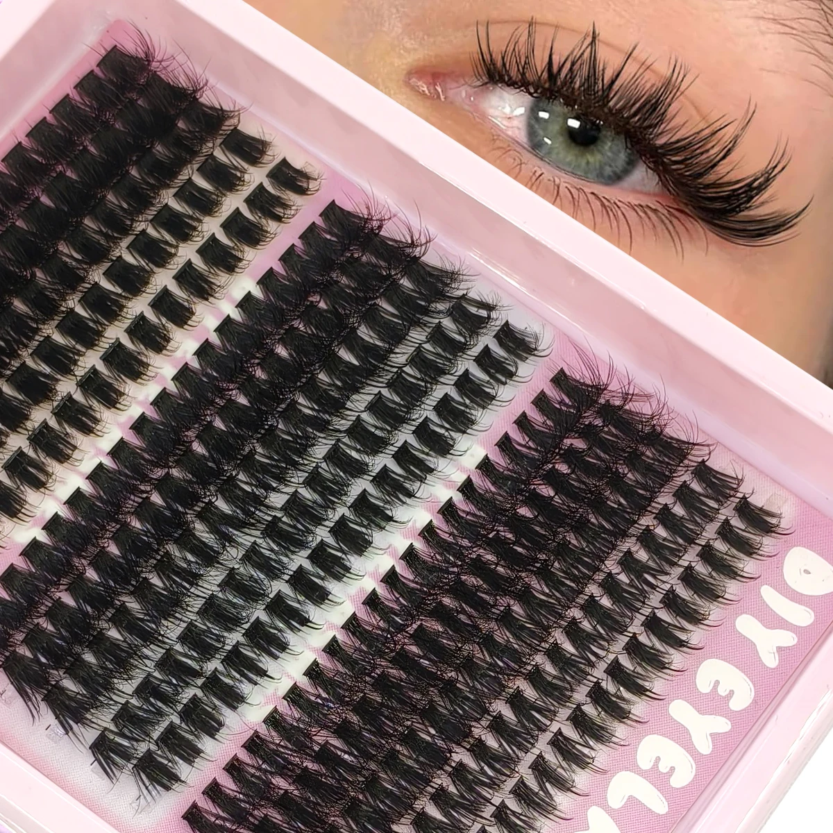 3 Stile Einzelwimpern 15 Reihen 390 Stück untere Wimpernverlängerung untere Wimperncluster DIY Wispy Natural Look Clear Band – Detail 12