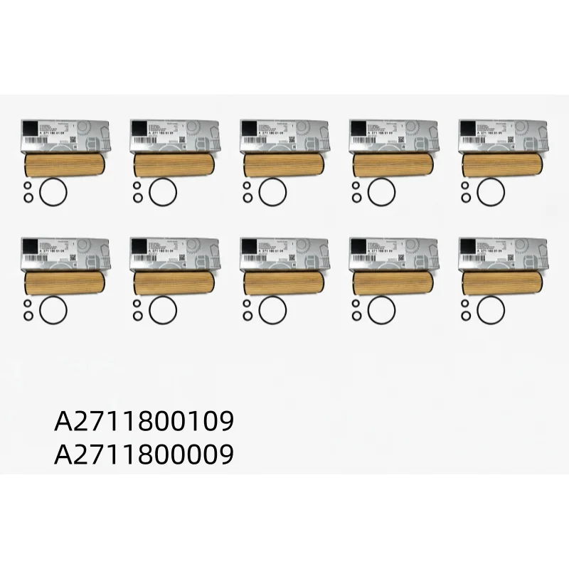 10pcs Engine Oil Filter Element/with o-ring 2711800009 A2711800009 2711800109 A2711800109 A2711840125 For C230 W203 03-05 1.8 L4