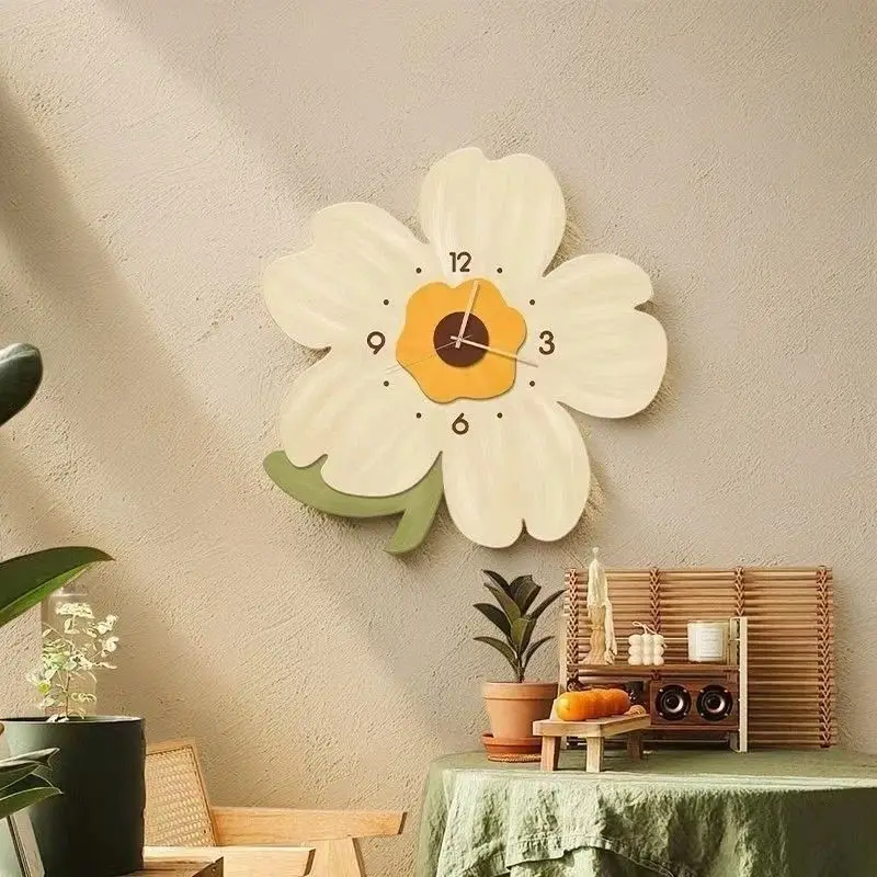 Simple Flower Wall Clock Creative Shape Living Room Wall Decoration Silent Clock Modern Design Home Decor 30/40CM
