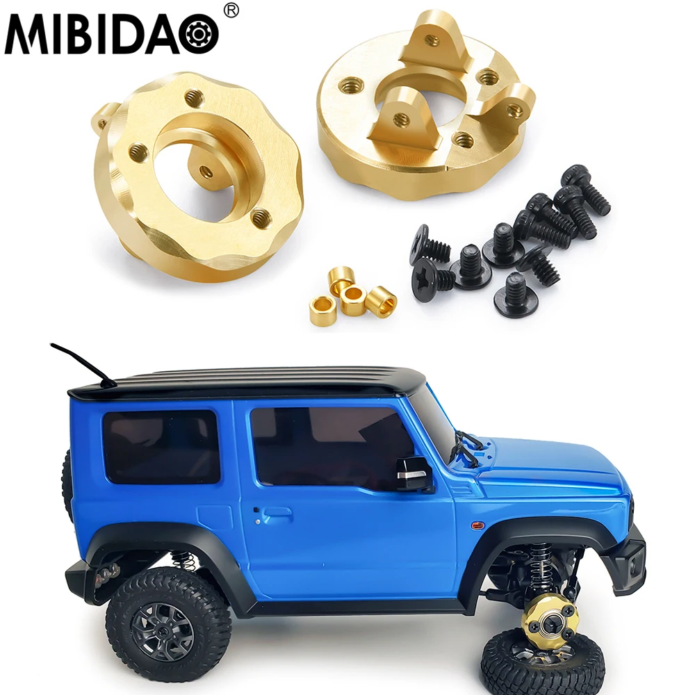 2 шт., латунный противовес рулевого колеса MIBIDAO для Kyosho Mini-Z 4X4 1/18 Jimny 1/24 Jeep Wrangler Rubicon Hilux, Радиоуправляемый гусеничный автомобиль