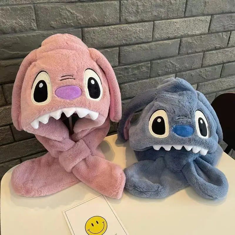 

Winter Children Cartoon Stitch Print Cotton Hat Boy Girl Neckerchief Outdoor Skiing Cold Windproof Keep Warm Earmuff Scarf 2-12T