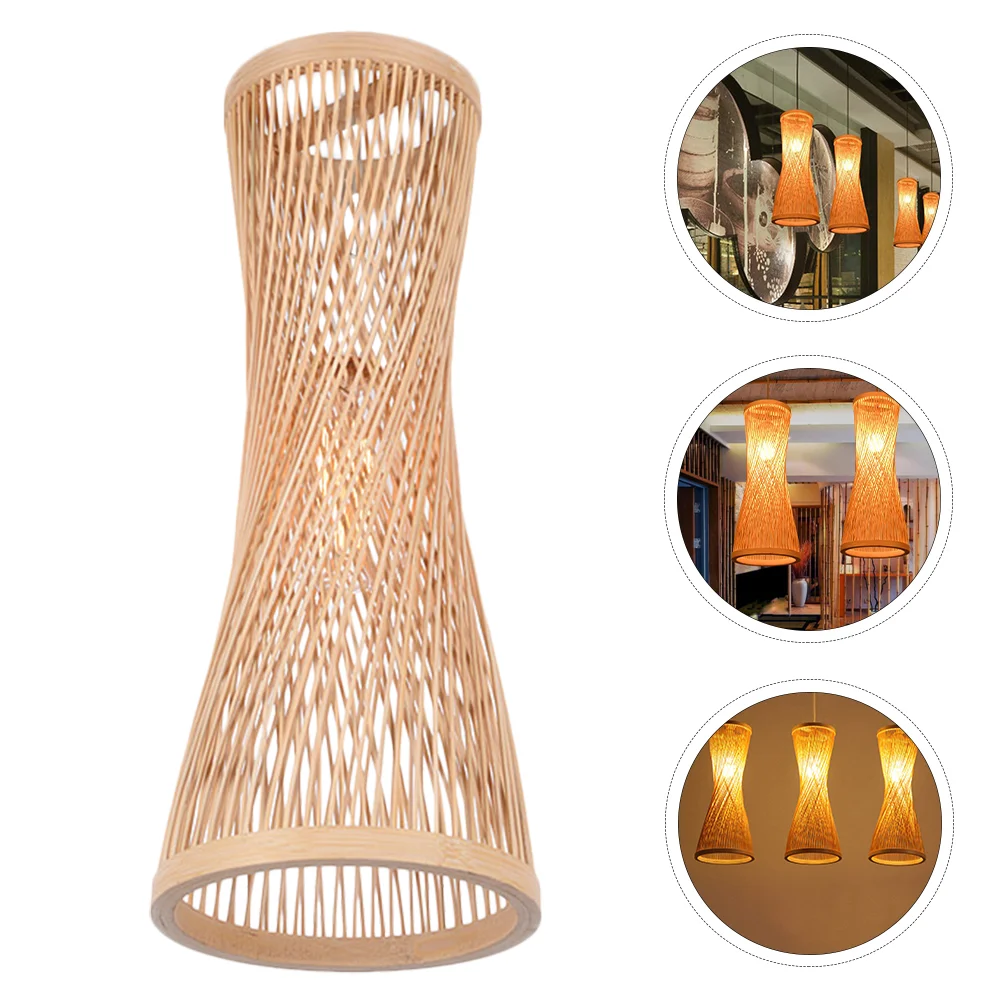 

Bamboo Chandelier Retro Decor Hanging Lights Ceiling Adornment Classic Woven Pendant Lamp Decorative Single-head