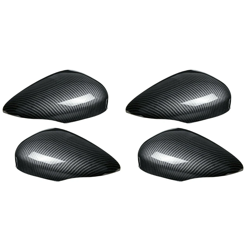 

4X Carbon Fiber Side Wing Mirror Cover Trim Rear View Mirror Covers For Ford Fiesta Mk7 2008-2017