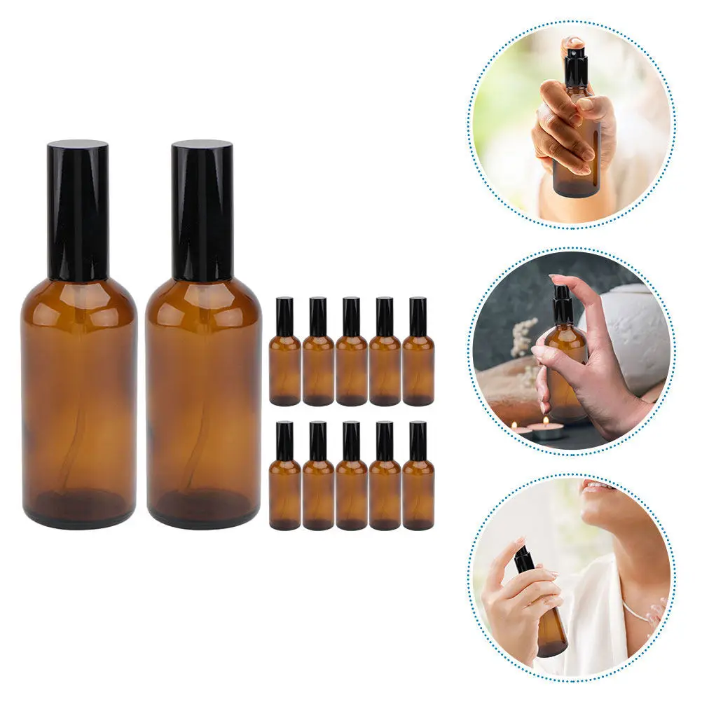

12Pcs Essential Oil Spray Bottles Glass Leakproof Reusable Travel Sub Bottles Lightproof Portable Containers Mist