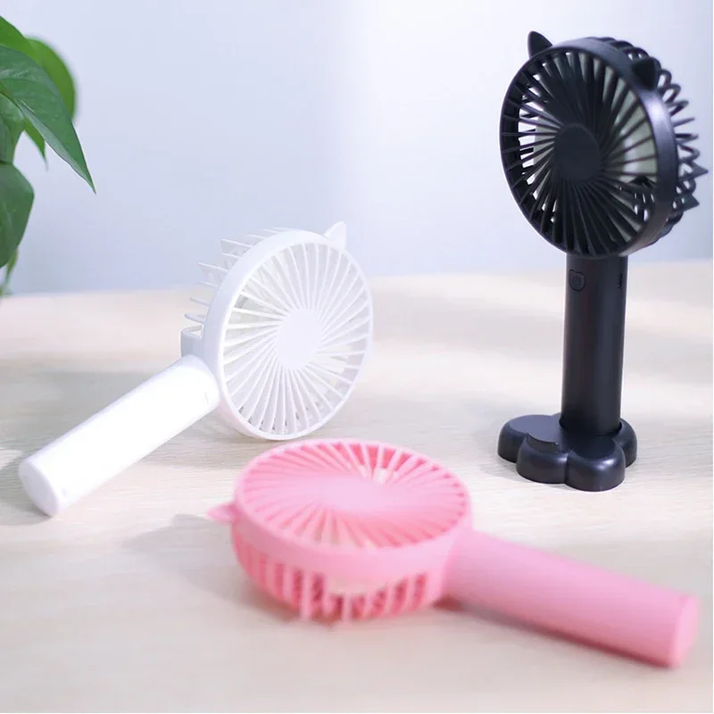 Mini Handheld Fan Portable Rechargeable Battery Operated Cooling Desktop with Base 3 Modes for Home Office Travel Outdoor