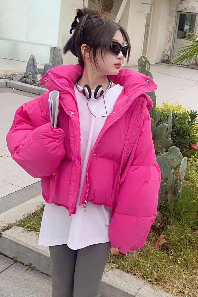 Children White Duck Down Coats Girl Short Loose Warm Outerwear Kids Thicker Hooded Down Jackets 6-16 Years Wz1278