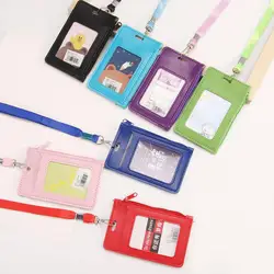 Pouch Wallet School Business Office Supplies Credit Card Holders Zipper Coin Purses ID Holders with Neck Strap ID Card Holder