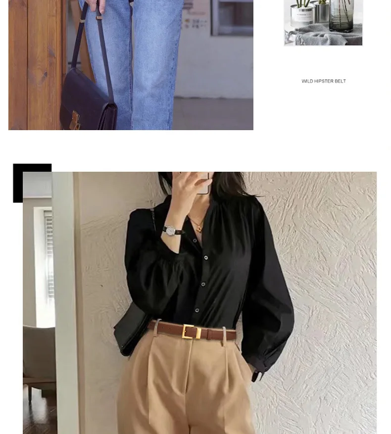 Damen-Ledergürtel; Vielseitiger Dekorationsgürtel aus Rindsleder für Anzüge; Retro Einfacher Hochwertiger Schwarzer Ins-Style Jeansgürtel – Detail 7