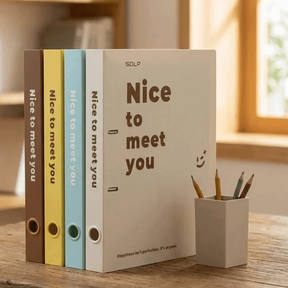 Practical PP Loose Leaf File Bag Set Detachable Large Capacity 2 Hole Binder Folders Waterproof Test Paper Storage Clip Students