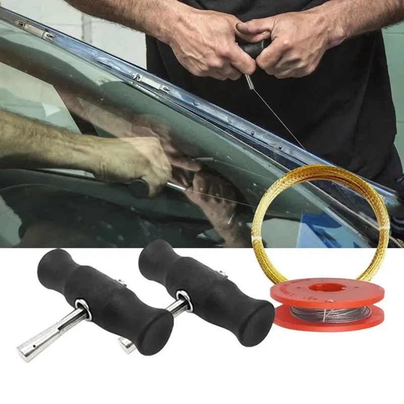 Car Windshield Repair Tool With Handle Windshield Cut Out Wire Universal Car Window Glass Windscreen Remover Tool