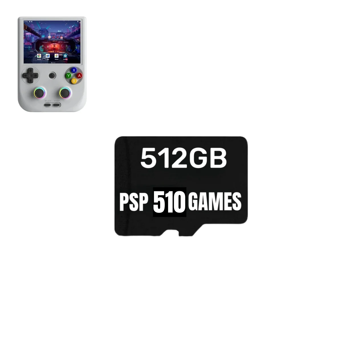 Carte mémoire pour ANBERAlfred RG406V TF, consoles de jeu vidéo PSP 512G 80000, jeux rétro pré-installés 256G RG 406V